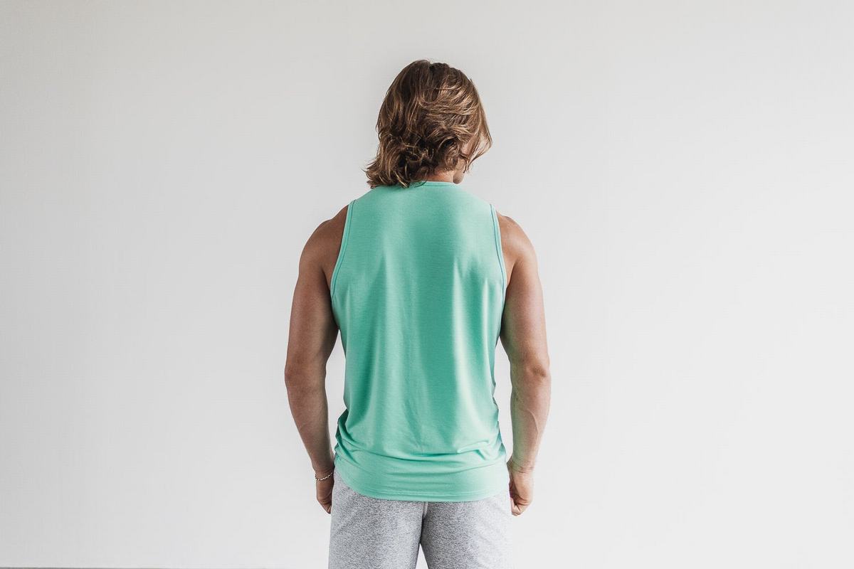 Nobull Men's Tank Tops Light Turquoise | Australia (GU7231)